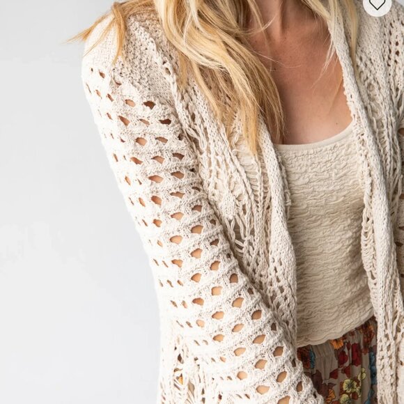 Natural Life Abigail Duster Crochet Hippie Size L XL Boho Festival - Picture 5 of 11